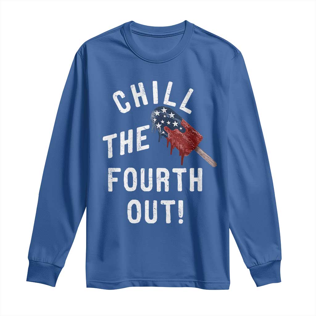 American Flag Popsicle Long Sleeve Shirt Chill The Fourth Out