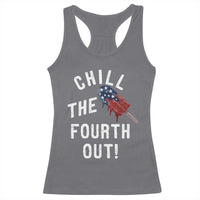 American Flag Popsicle Racerback Tank Top Chill The Fourth Out
