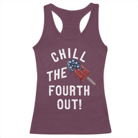American Flag Popsicle Racerback Tank Top Chill The Fourth Out