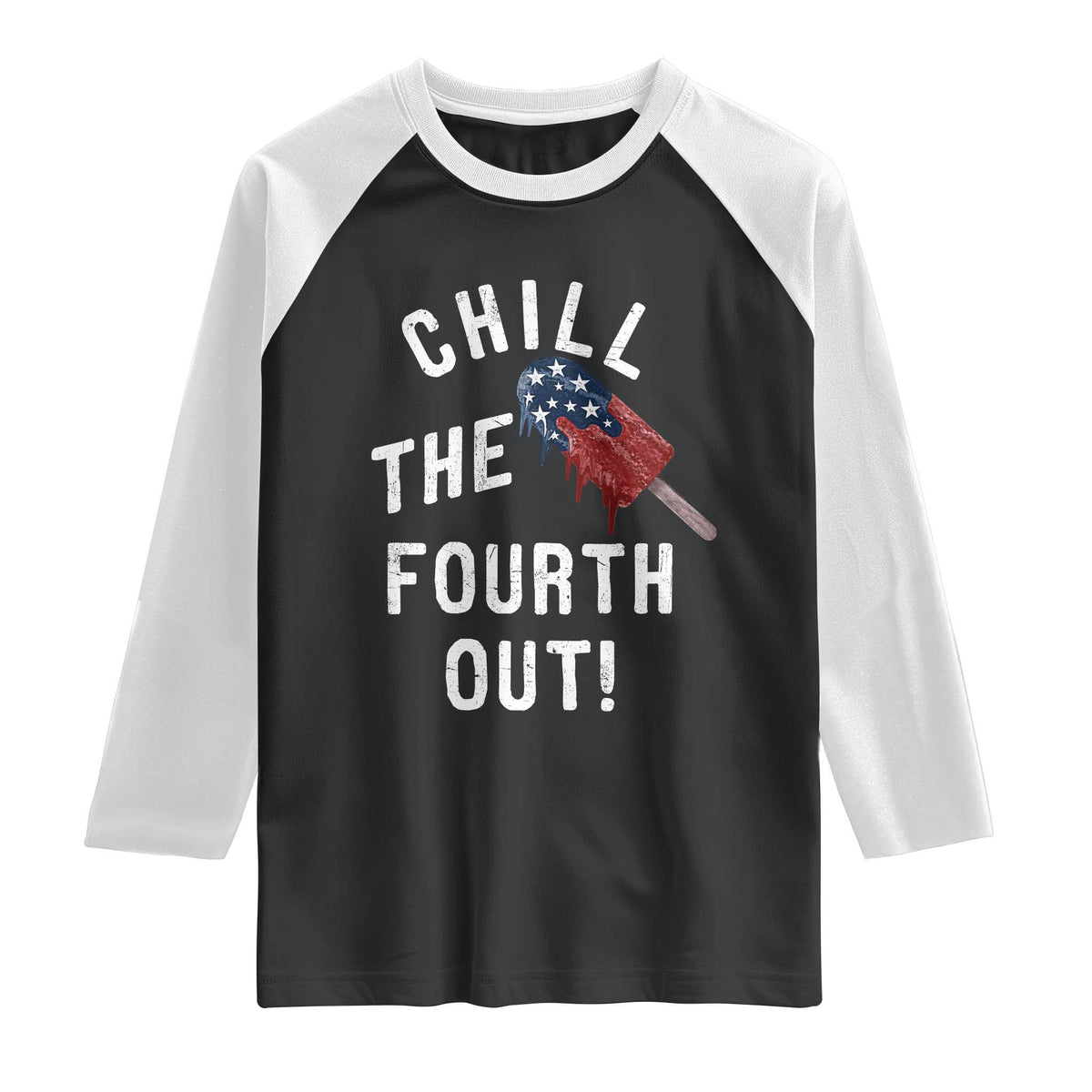 American Flag Popsicle Raglan Shirt Chill The Fourth Out