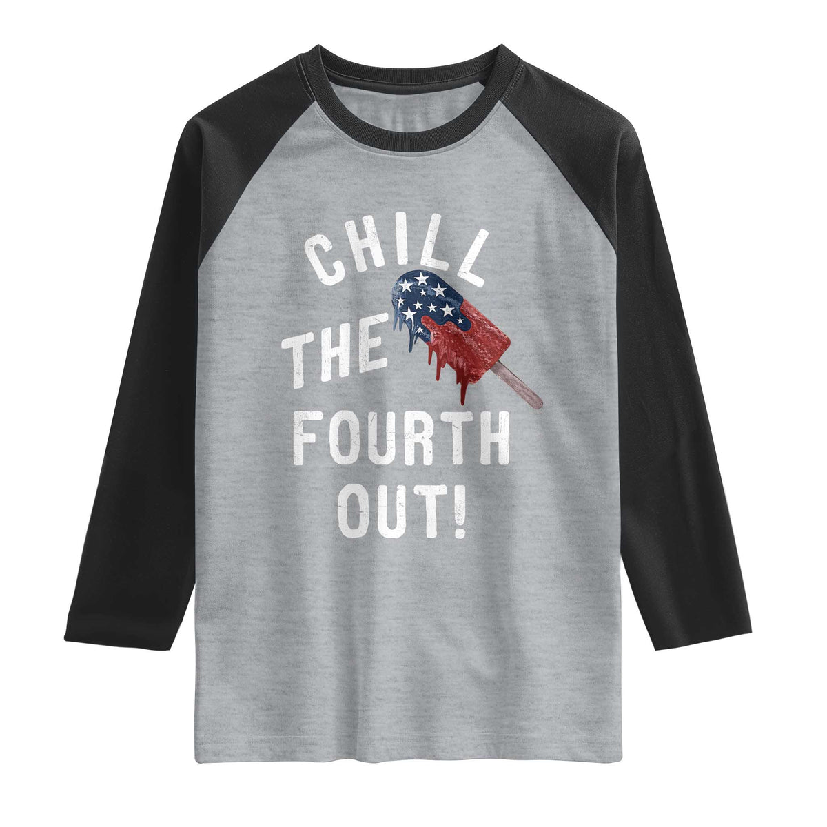American Flag Popsicle Raglan Shirt Chill The Fourth Out
