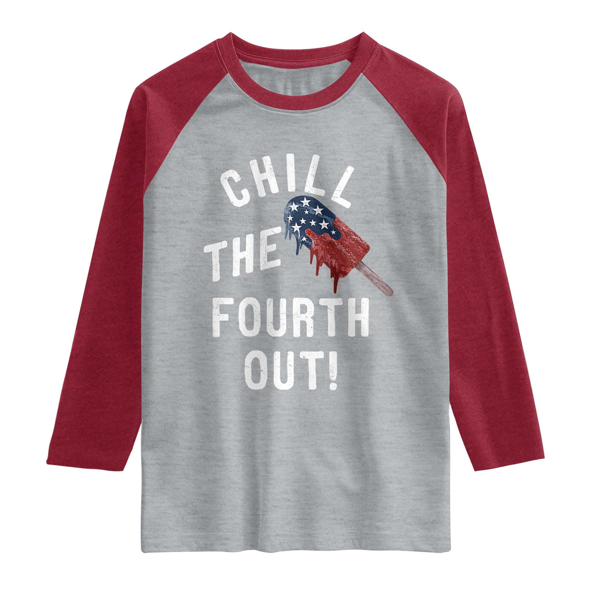 American Flag Popsicle Raglan Shirt Chill The Fourth Out