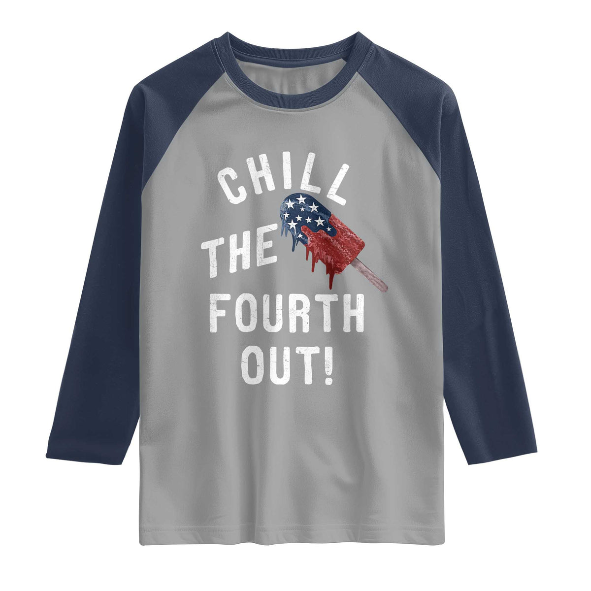 American Flag Popsicle Raglan Shirt Chill The Fourth Out
