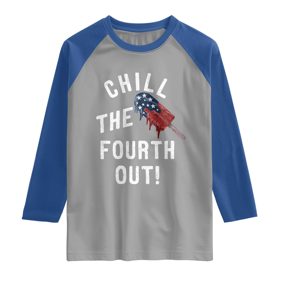 American Flag Popsicle Raglan Shirt Chill The Fourth Out