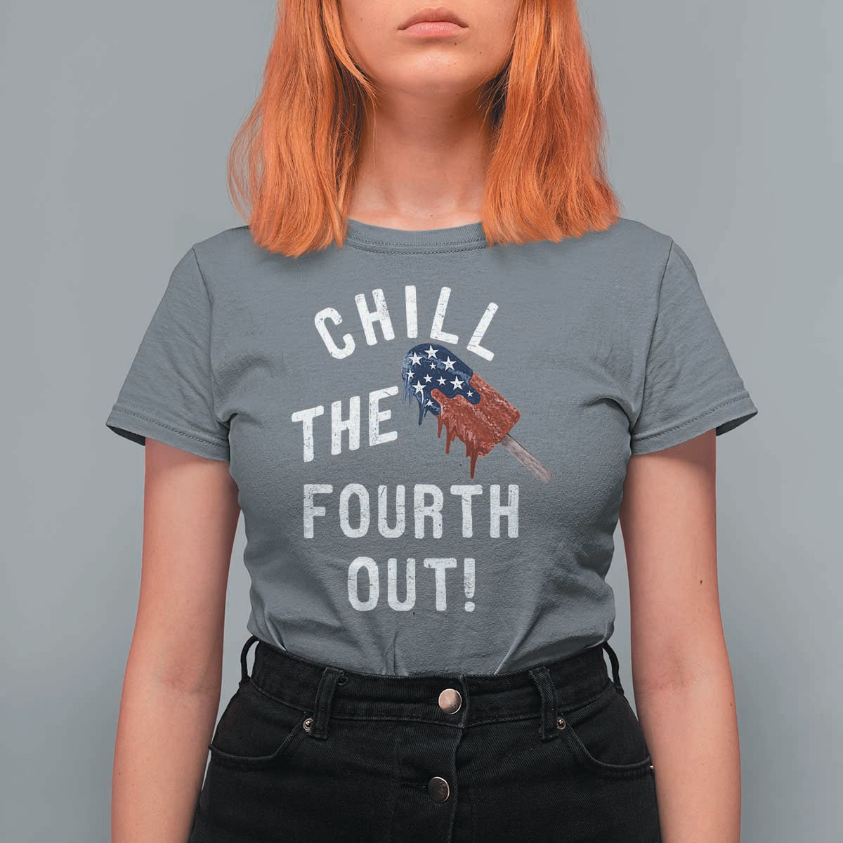 American Flag Popsicle T Shirt For Women Chill The Fourth Out