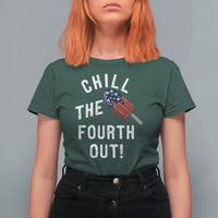 American Flag Popsicle T Shirt For Women Chill The Fourth Out