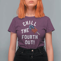 American Flag Popsicle T Shirt For Women Chill The Fourth Out