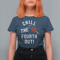 American Flag Popsicle T Shirt For Women Chill The Fourth Out