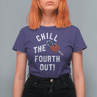 American Flag Popsicle T Shirt For Women Chill The Fourth Out