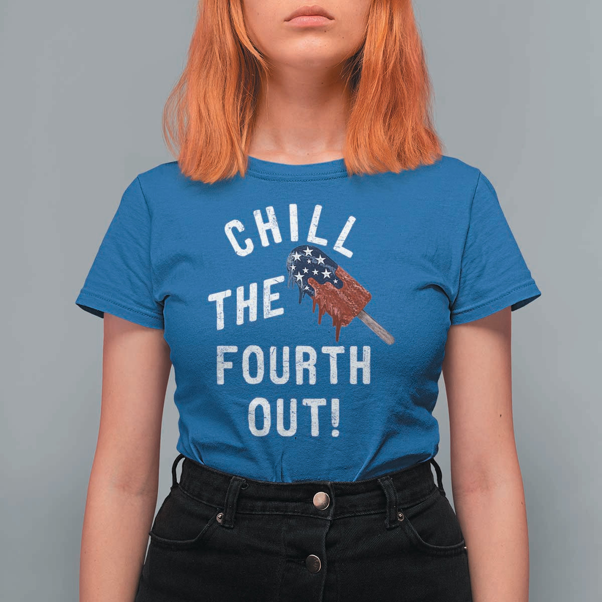 American Flag Popsicle T Shirt For Women Chill The Fourth Out