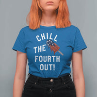 American Flag Popsicle T Shirt For Women Chill The Fourth Out
