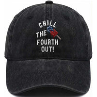 American Flag Popsicle Washed Cotton Baseball Cap Chill The Fourth Out