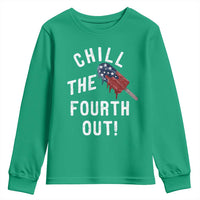 American Flag Popsicle Youth Sweatshirt Chill The Fourth Out