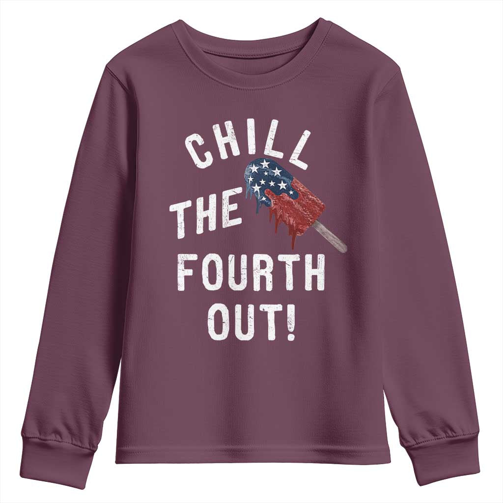 American Flag Popsicle Youth Sweatshirt Chill The Fourth Out