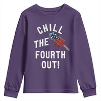 American Flag Popsicle Youth Sweatshirt Chill The Fourth Out