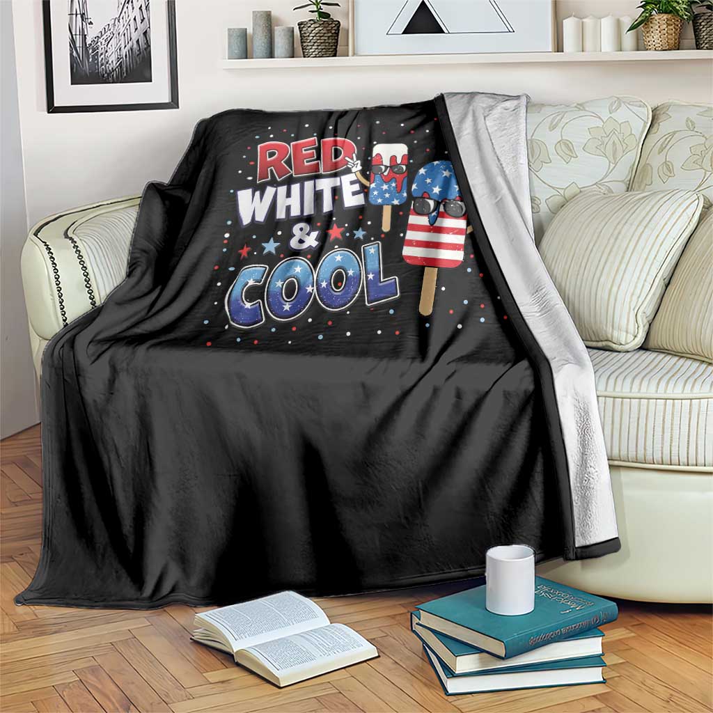 American Flag Popsicle Throw Blanket Red White And Cool