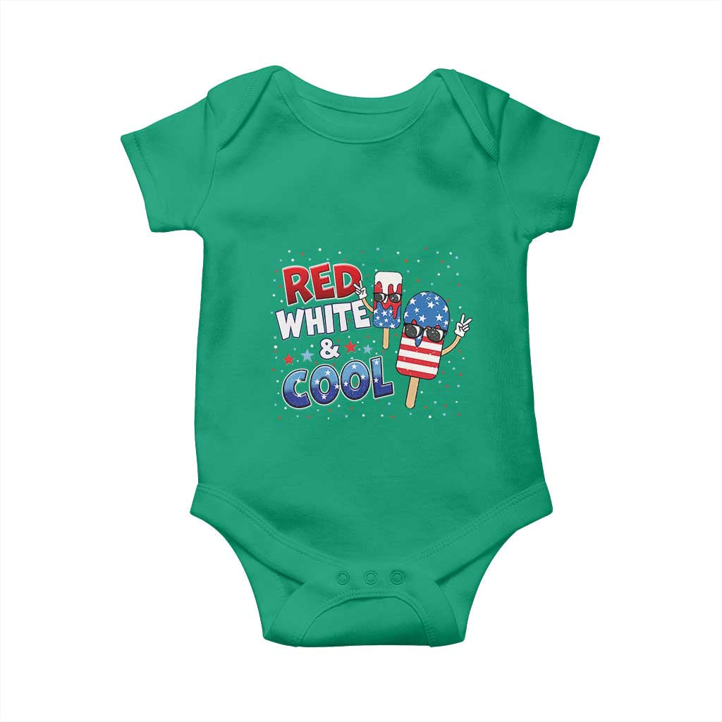 American Flag Popsicle Baby Onesie Red White And Cool