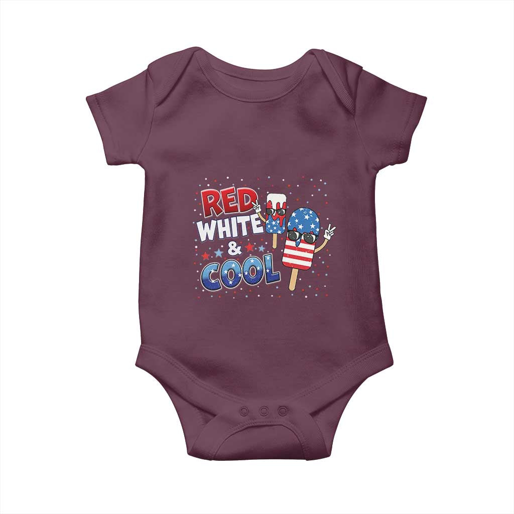 American Flag Popsicle Baby Onesie Red White And Cool