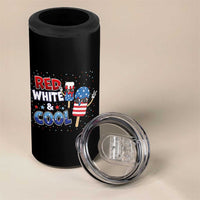 American Flag Popsicle 4 in 1 Can Cooler Tumbler Red White And Cool