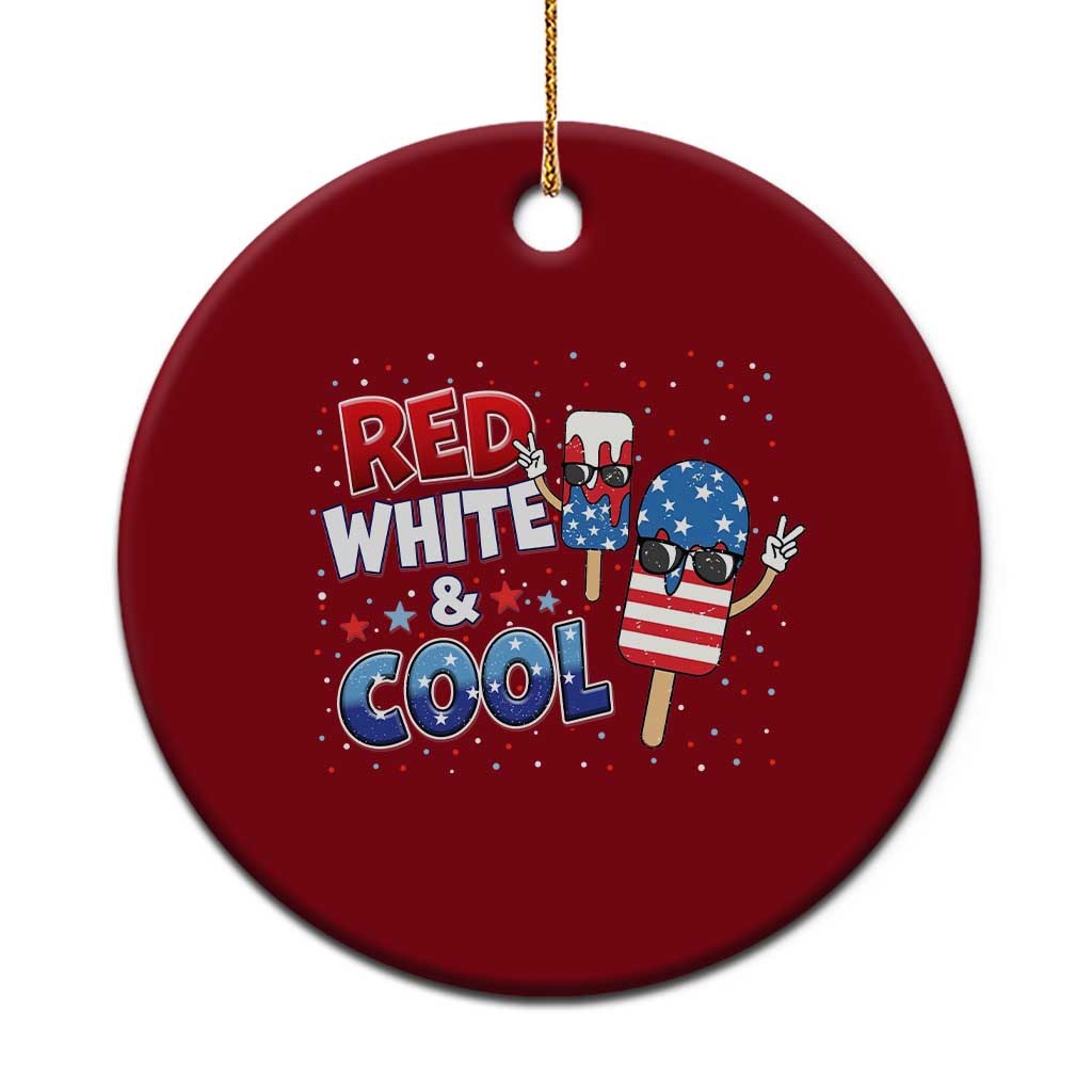 American Flag Popsicle Ceramic Ornament Red White And Cool