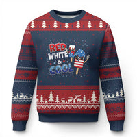 American Flag Popsicle Ugly Christmas Sweater Red White And Cool