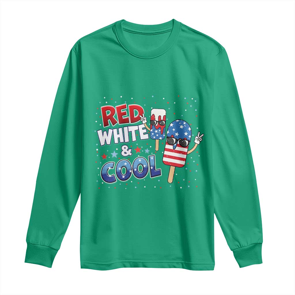 American Flag Popsicle Long Sleeve Shirt Red White And Cool