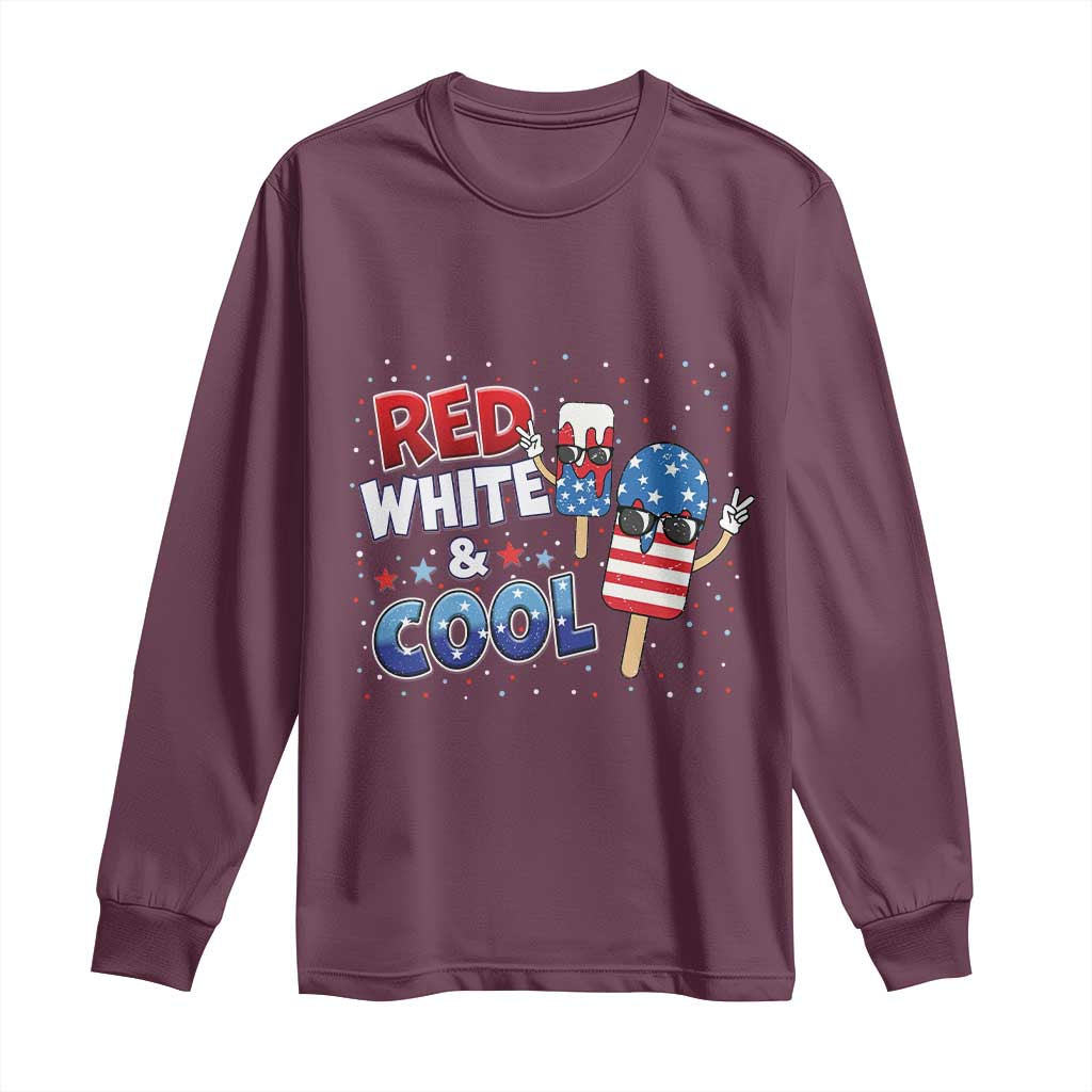 American Flag Popsicle Long Sleeve Shirt Red White And Cool