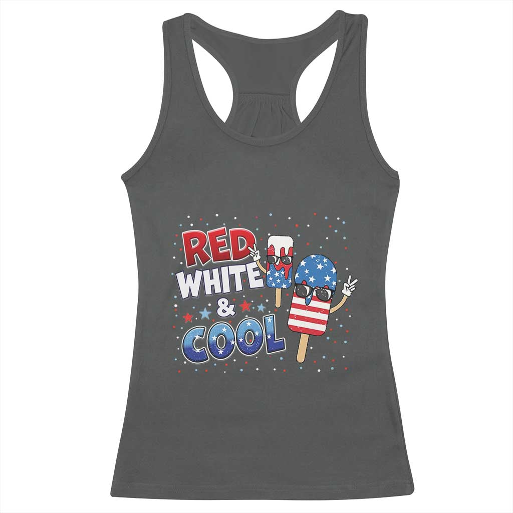 American Flag Popsicle Racerback Tank Top Red White And Cool