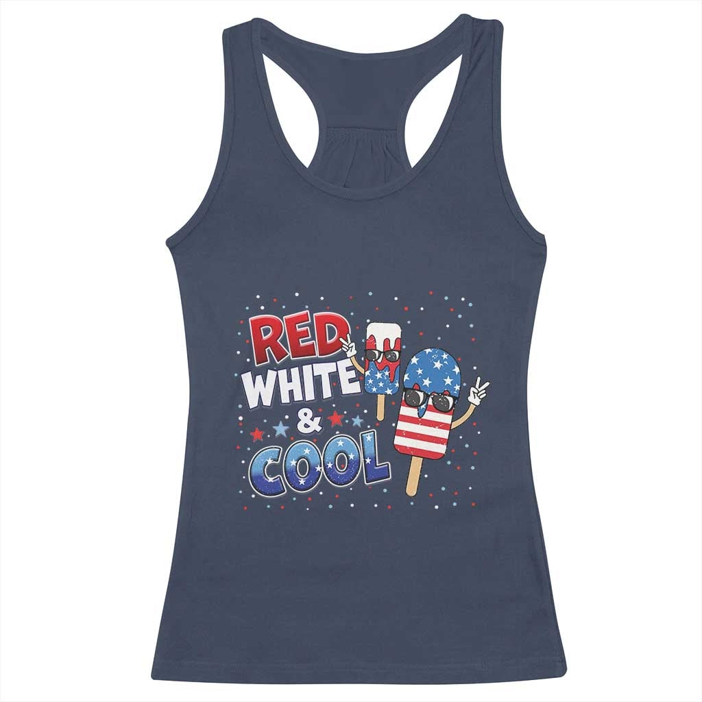 American Flag Popsicle Racerback Tank Top Red White And Cool