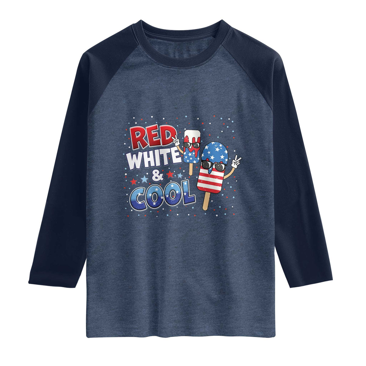 American Flag Popsicle Raglan Shirt Red White And Cool