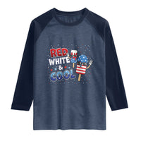 American Flag Popsicle Raglan Shirt Red White And Cool