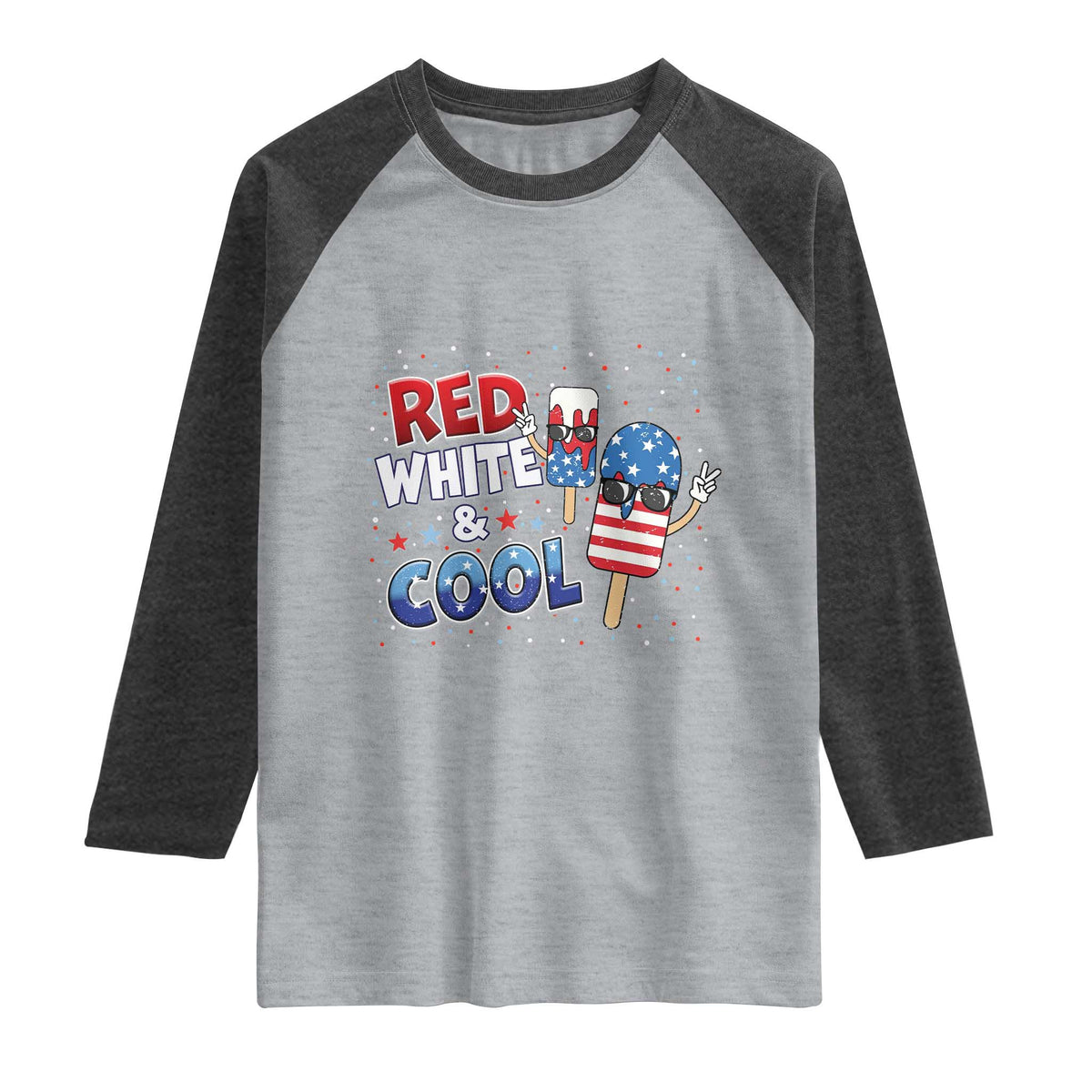 American Flag Popsicle Raglan Shirt Red White And Cool