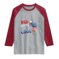 American Flag Popsicle Raglan Shirt Red White And Cool