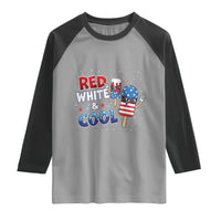 American Flag Popsicle Raglan Shirt Red White And Cool