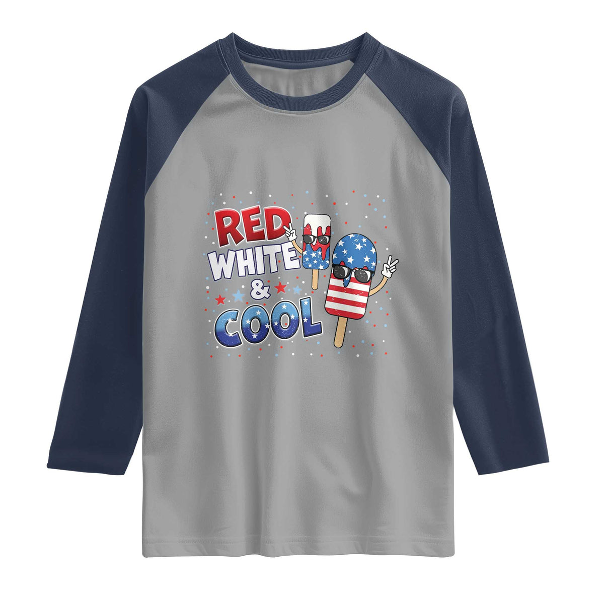 American Flag Popsicle Raglan Shirt Red White And Cool