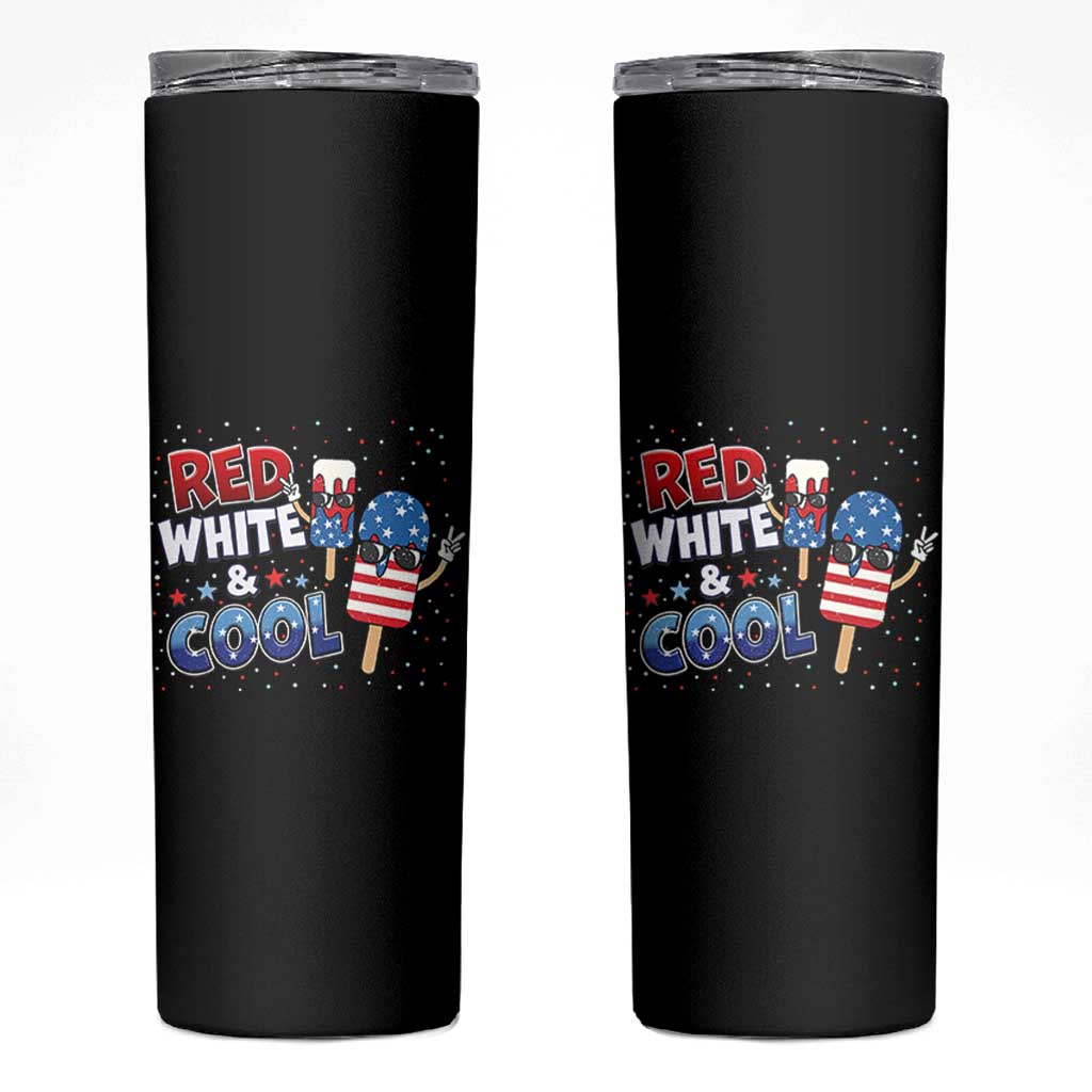 American Flag Popsicle Skinny Tumbler Red White And Cool