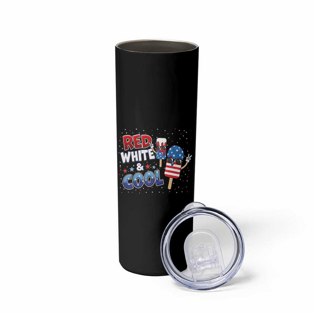 American Flag Popsicle Skinny Tumbler Red White And Cool