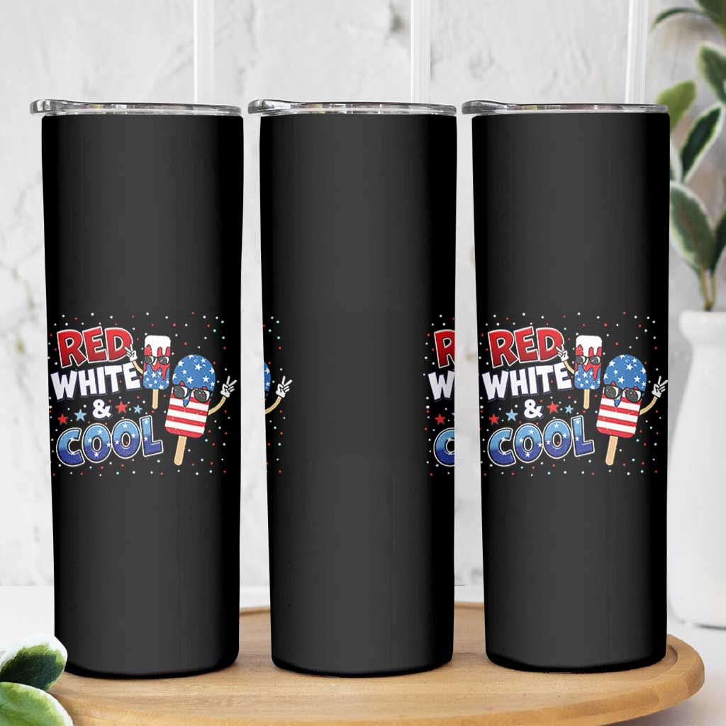 American Flag Popsicle Skinny Tumbler Red White And Cool