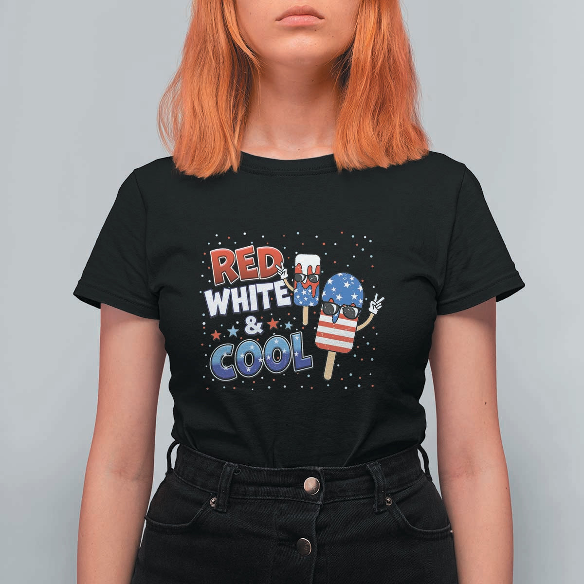 American Flag Popsicle T Shirt For Women Red White And Cool