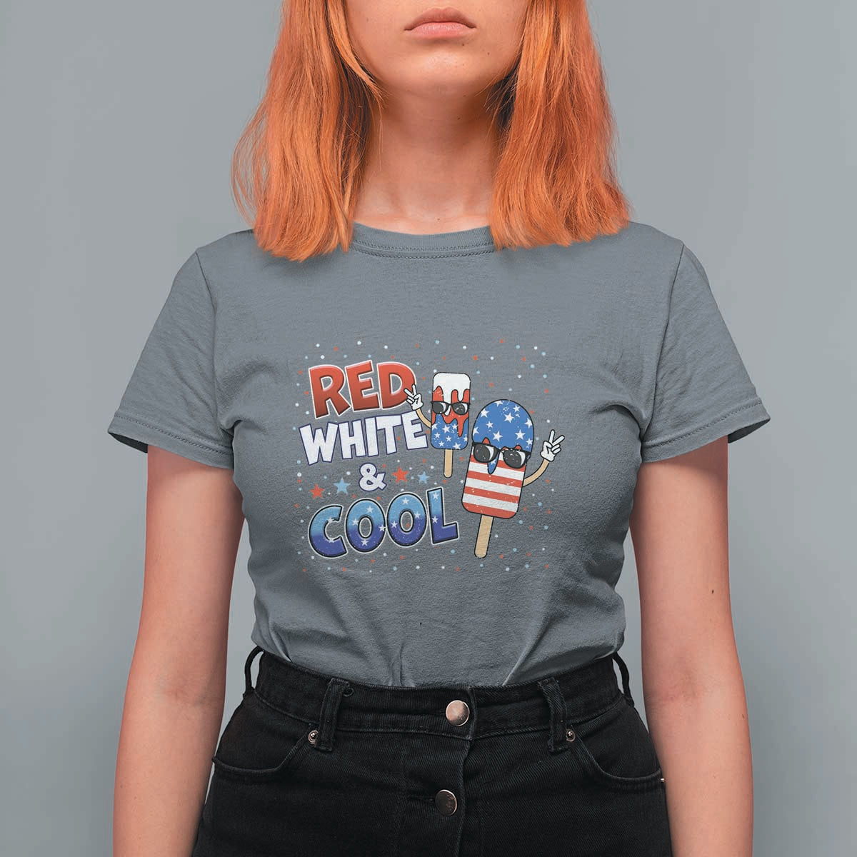 American Flag Popsicle T Shirt For Women Red White And Cool