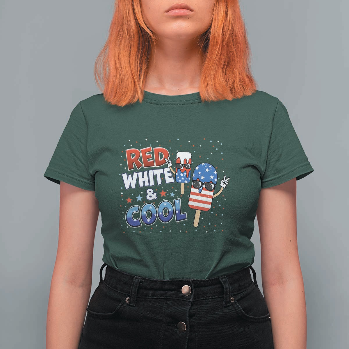 American Flag Popsicle T Shirt For Women Red White And Cool