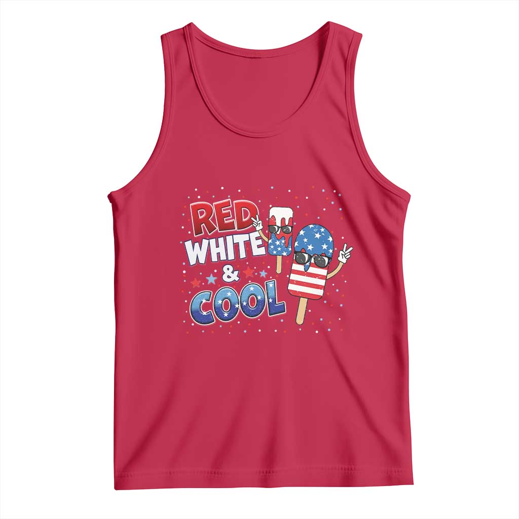 American Flag Popsicle Tank Top Red White And Cool