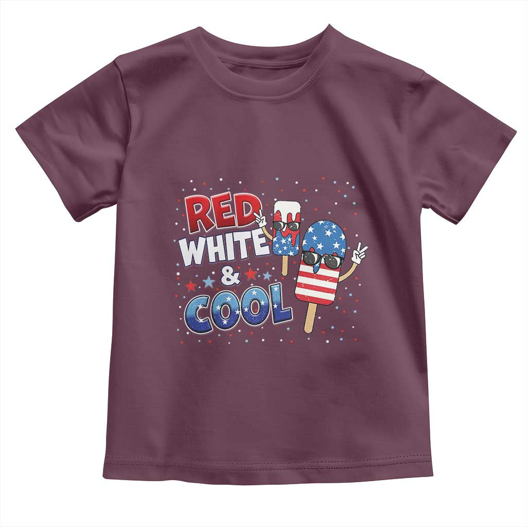 American Flag Popsicle Toddler T Shirt Red White And Cool