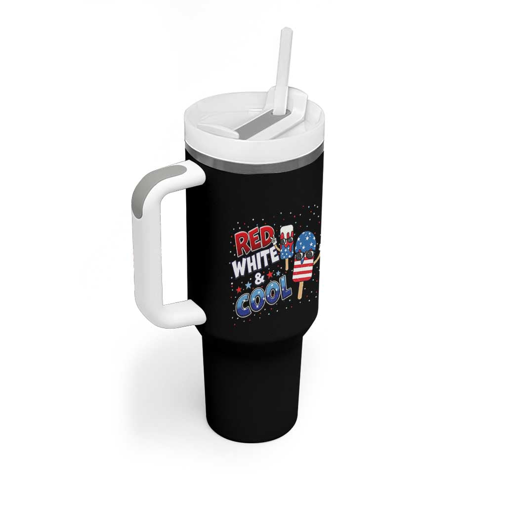 American Flag Popsicle Tumbler With Handle Red White And Cool