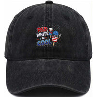 American Flag Popsicle Washed Cotton Baseball Cap Red White And Cool