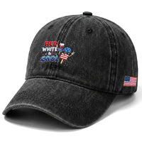 American Flag Popsicle Washed Cotton Baseball Cap Red White And Cool