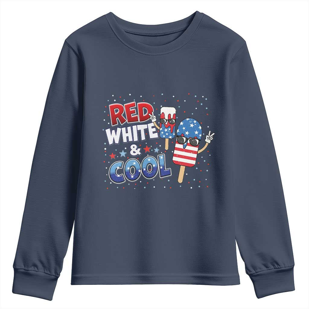 American Flag Popsicle Youth Sweatshirt Red White And Cool