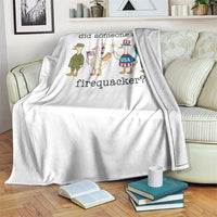 Funny Duck 4th Of July Throw Blanket Did Someone Say Firequacker