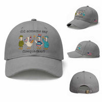 Funny Duck 4th Of July Baseball Cap Did Someone Say Firequacker