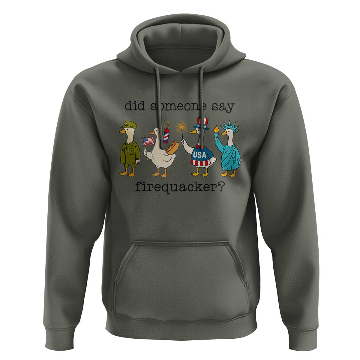 Funny Duck 4th Of July Hoodie Did Someone Say Firequacker